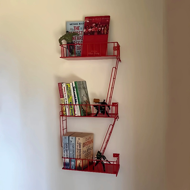 Fire Escape Ladder - Fire Escape Wall Shelf, 3-Tier Metal