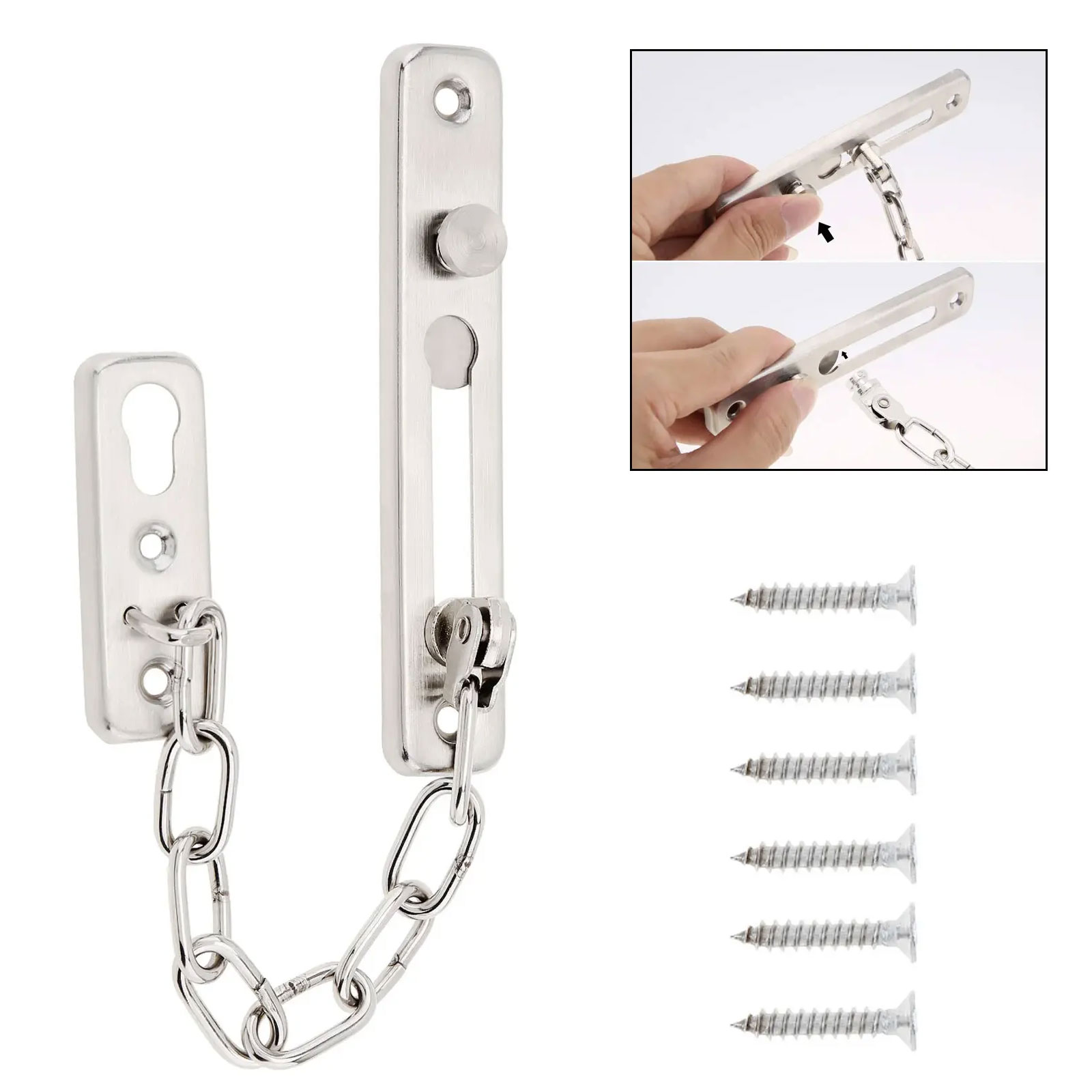 Security Chain Door - Solid Security Door Sliding Chain Lock