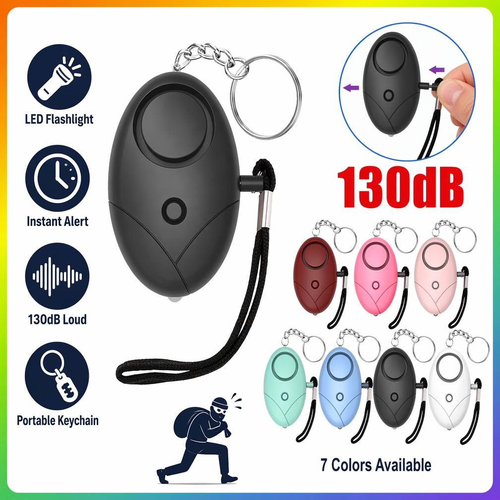 Personal Alarm Keychain - 130db Personal Safety Alarm Keychain Anti-Wolf