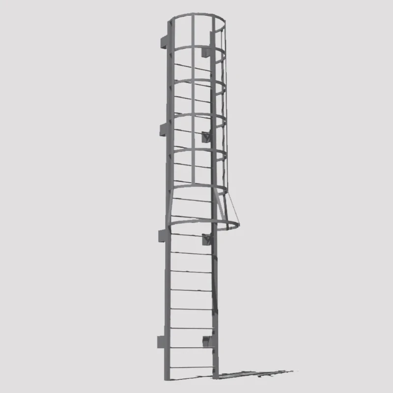 Fire Escape Ladder - Industrial outdoor vertical cat cage ladder