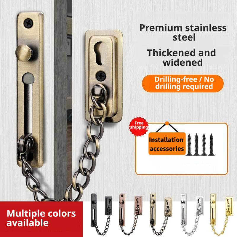 Security Chain Door - Stainless Steel Anti-Theft Door Chain Lock,