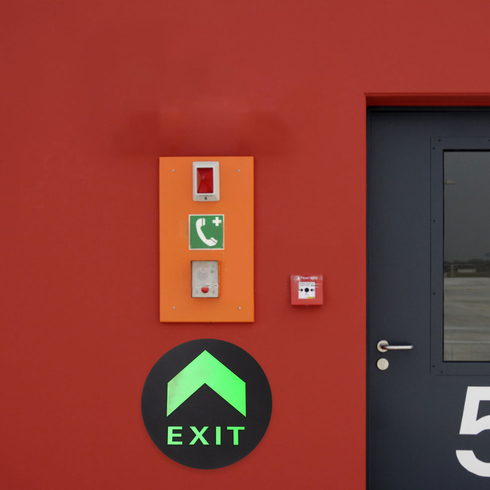 Emergency Exit Sign - 5Pcs Night Glow Exit Sign Stickers