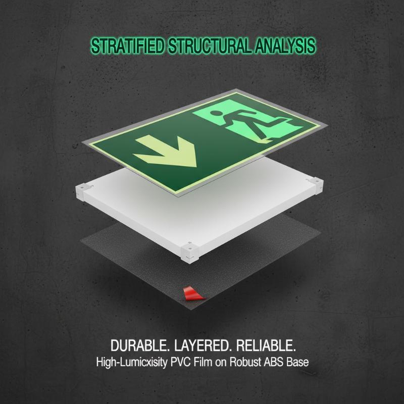 Emergency Exit Sign - 1 Sheet Glow-In-The-Dark Safety Exit Emergency