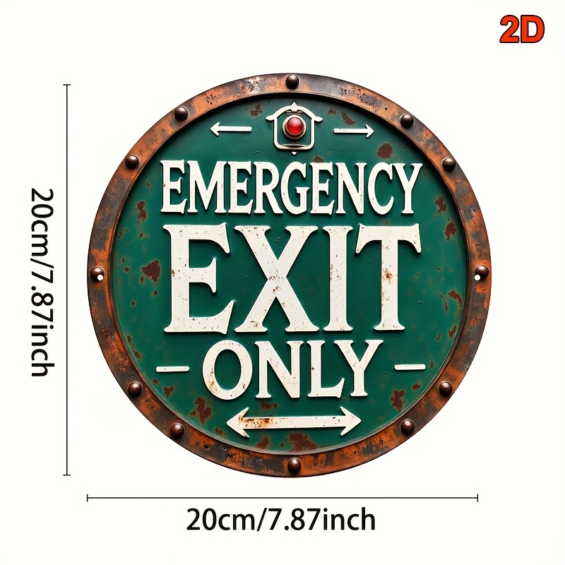 2D Industrial Retro Metal Emer - đánh giá và giá Emergency Exit Sign