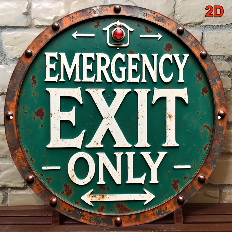 2D Industrial Retro Metal Emer - đánh giá và giá Emergency Exit Sign