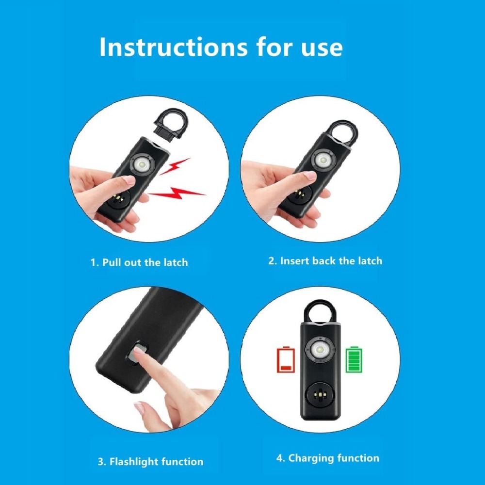 130 High DB Safe Sound Persona - đánh giá và giá Personal Alarm Keychain