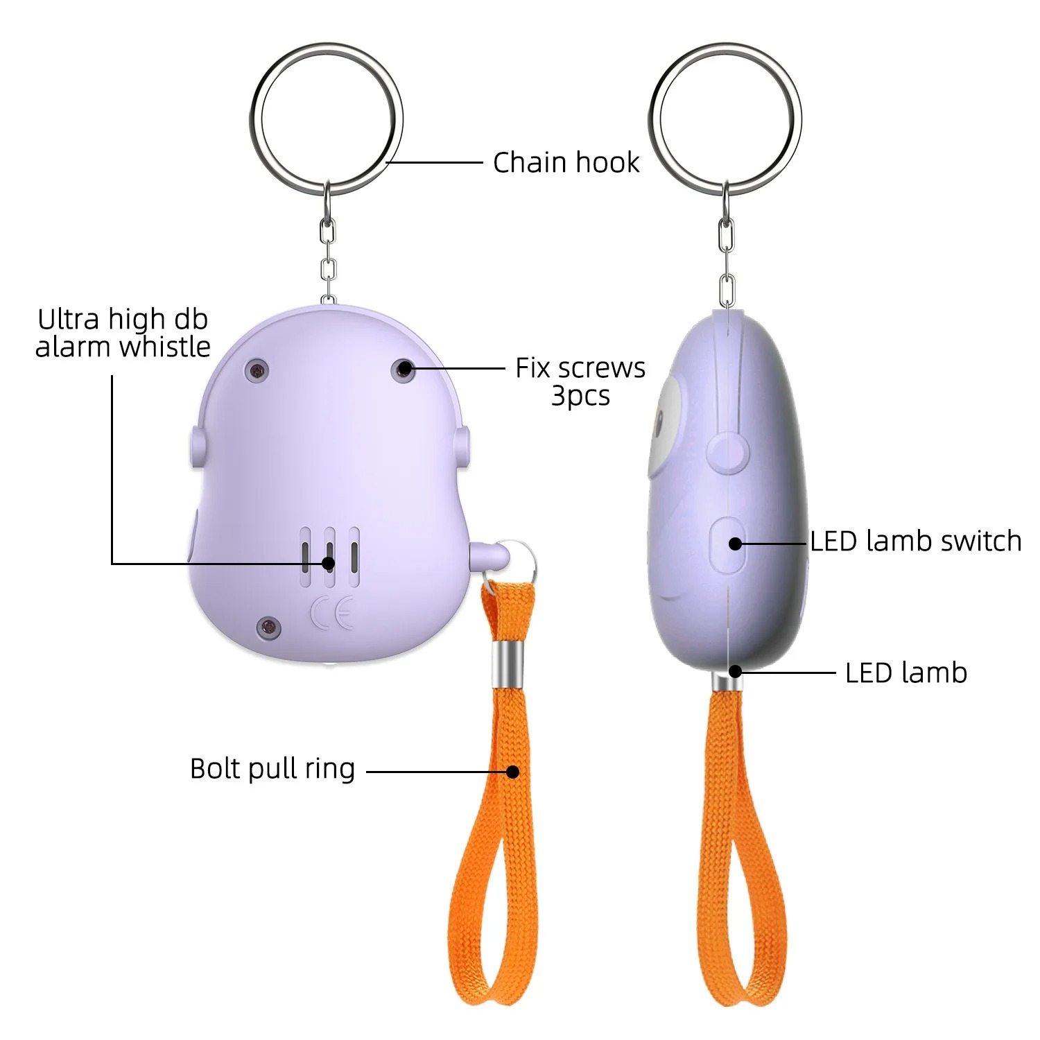 Personal Self Defense 5Pcs Ala - đánh giá và giá Personal Alarm Keychain