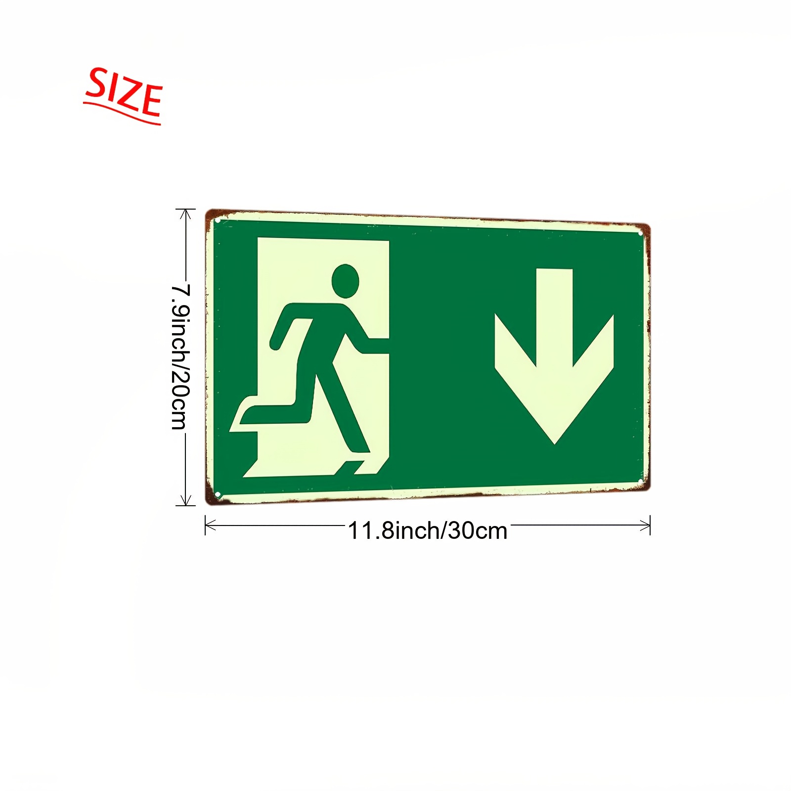 2D Vintage Metal Iron Sign | P - đánh giá và giá Emergency Exit Sign