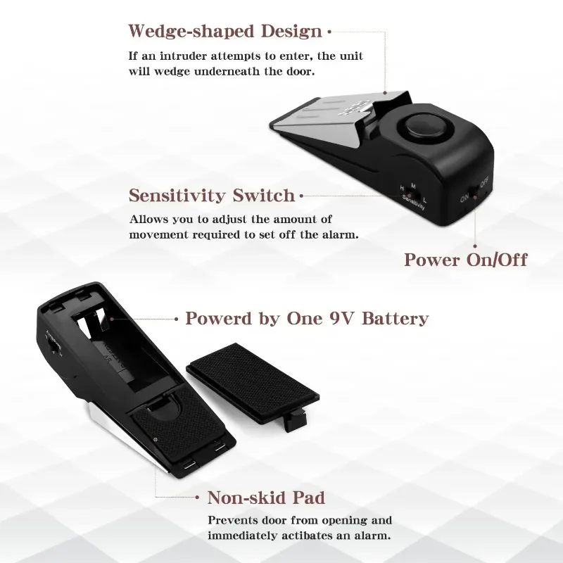 ZEXEF mini security protection - đánh giá và giá Door Stop Alarm