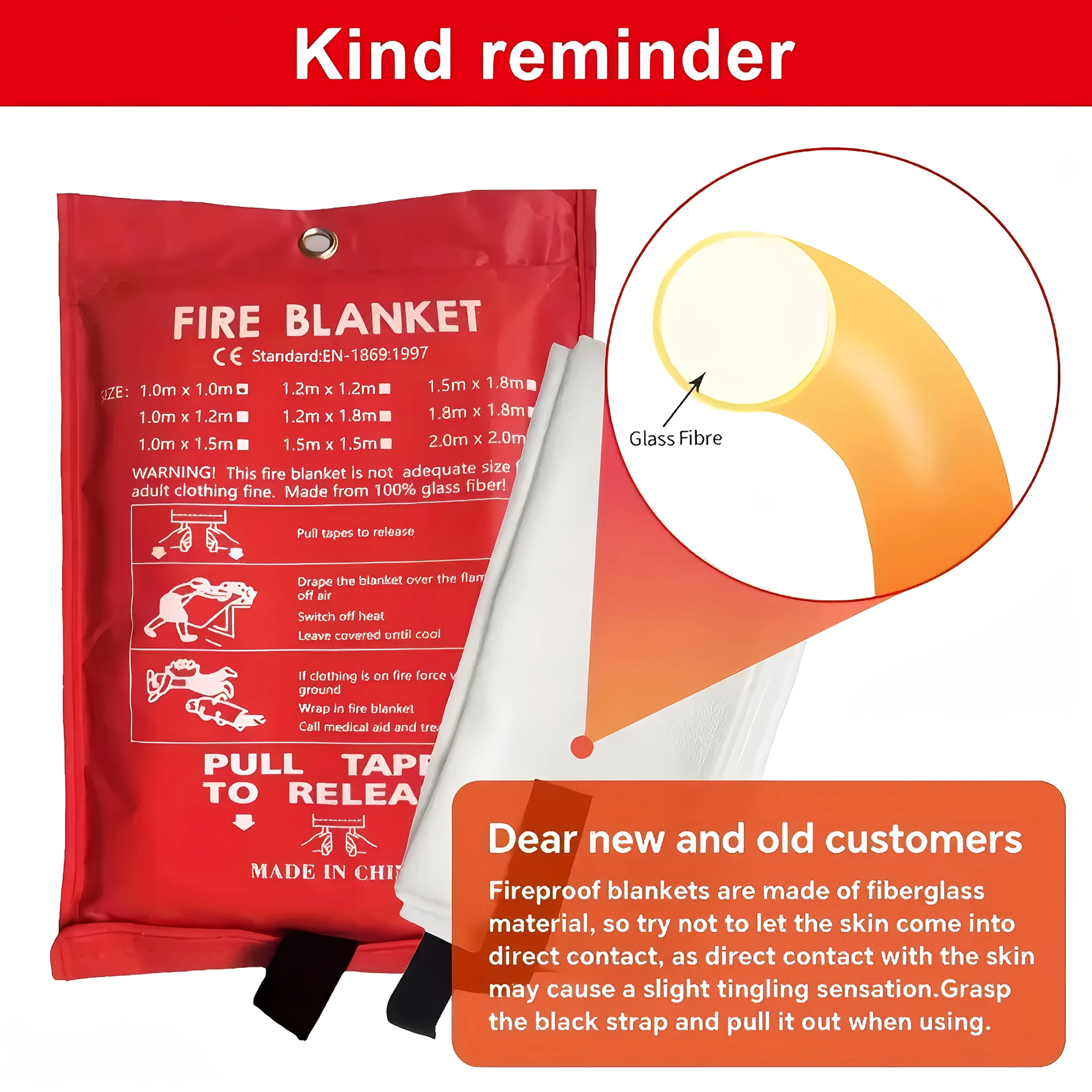 Fiberglass Fire Blanket Emerge - đánh giá và giá Fire Blanket Kitchen