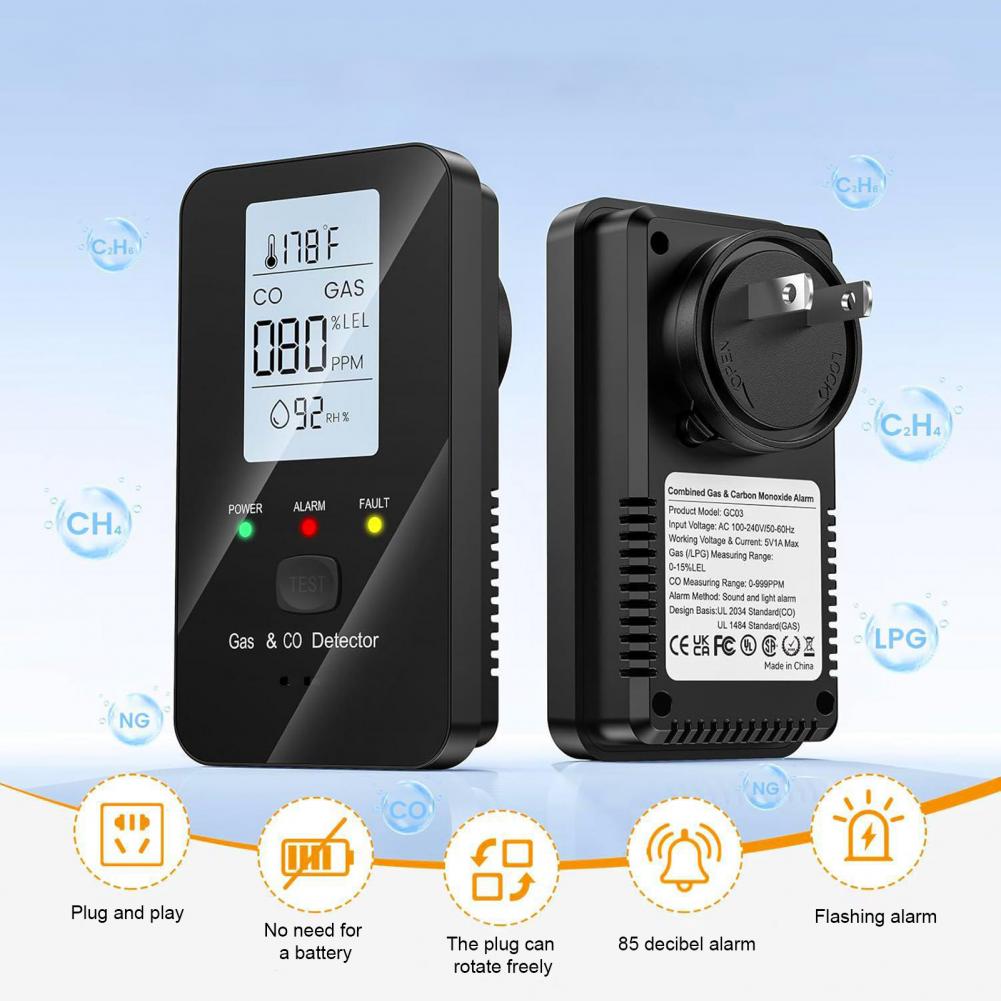 Natural Gas & Carbon Monoxide  - đánh giá và giá Co Detector Plug