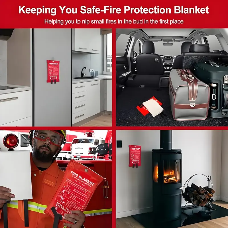 4 Pack Fiberglass Emergency Fi - đánh giá và giá Fire Blanket Kitchen