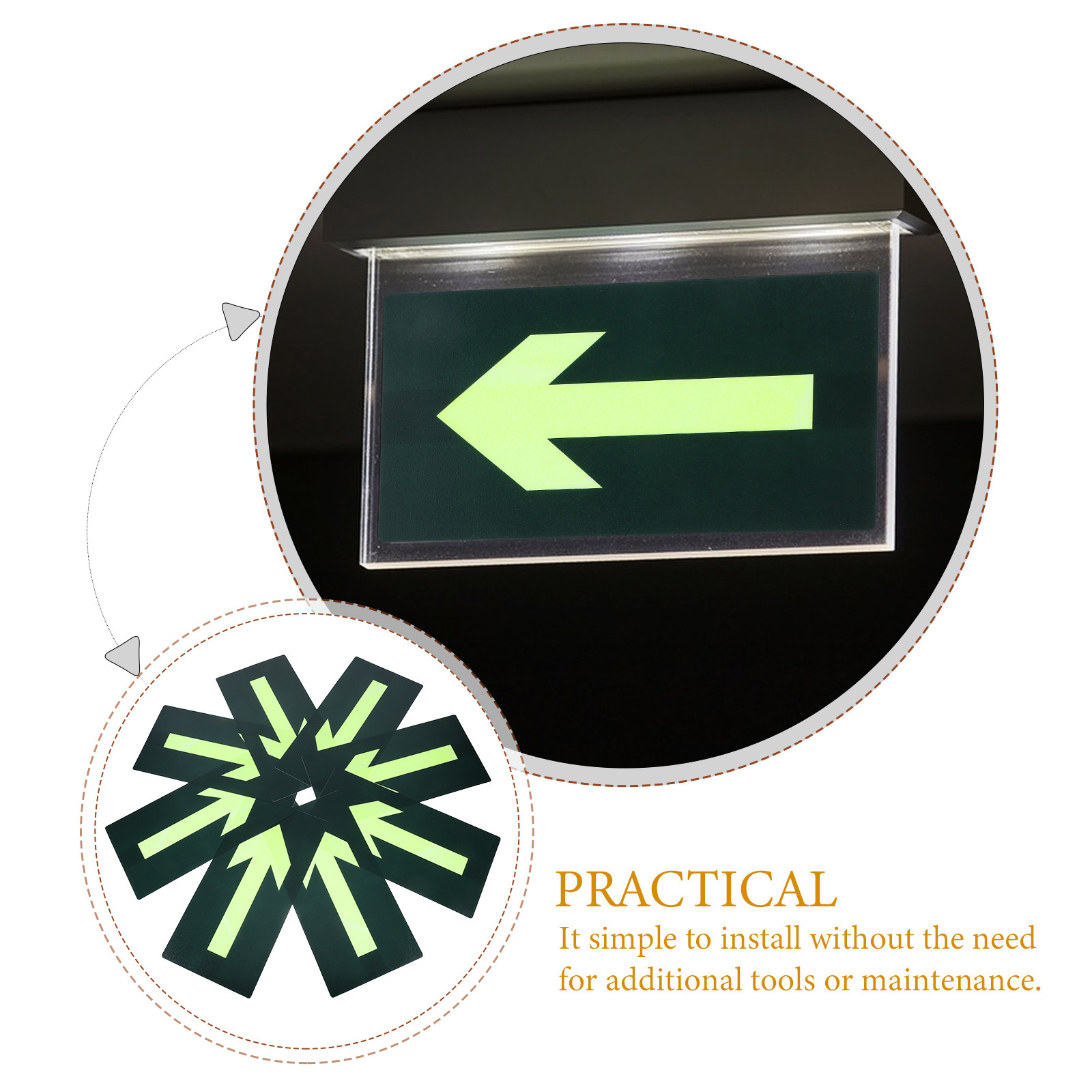 8Pcs Night Vision Exit Directi - đánh giá và giá Emergency Exit Sign