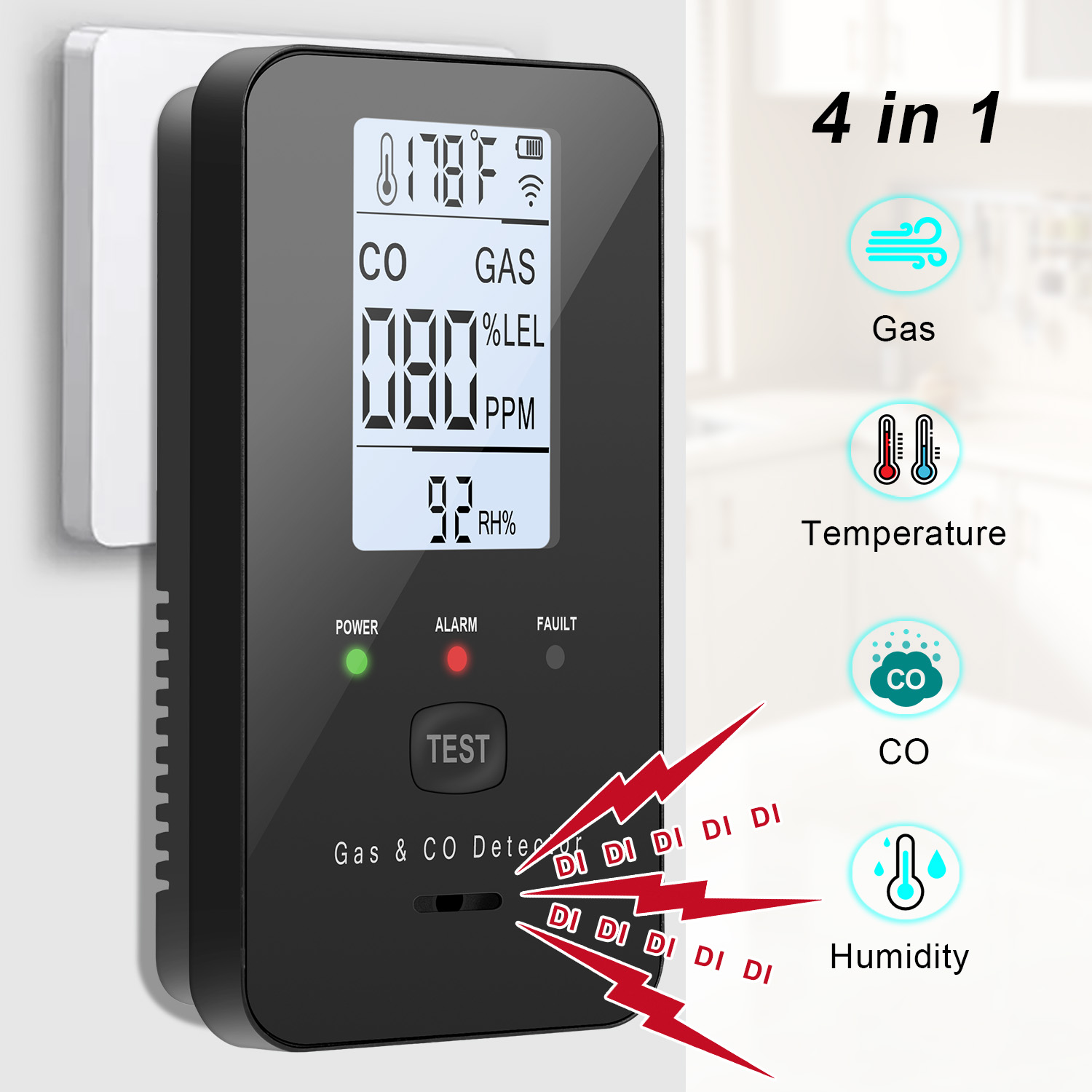 Natural Gas & Carbon Monoxide  - đánh giá và giá Co Detector Plug