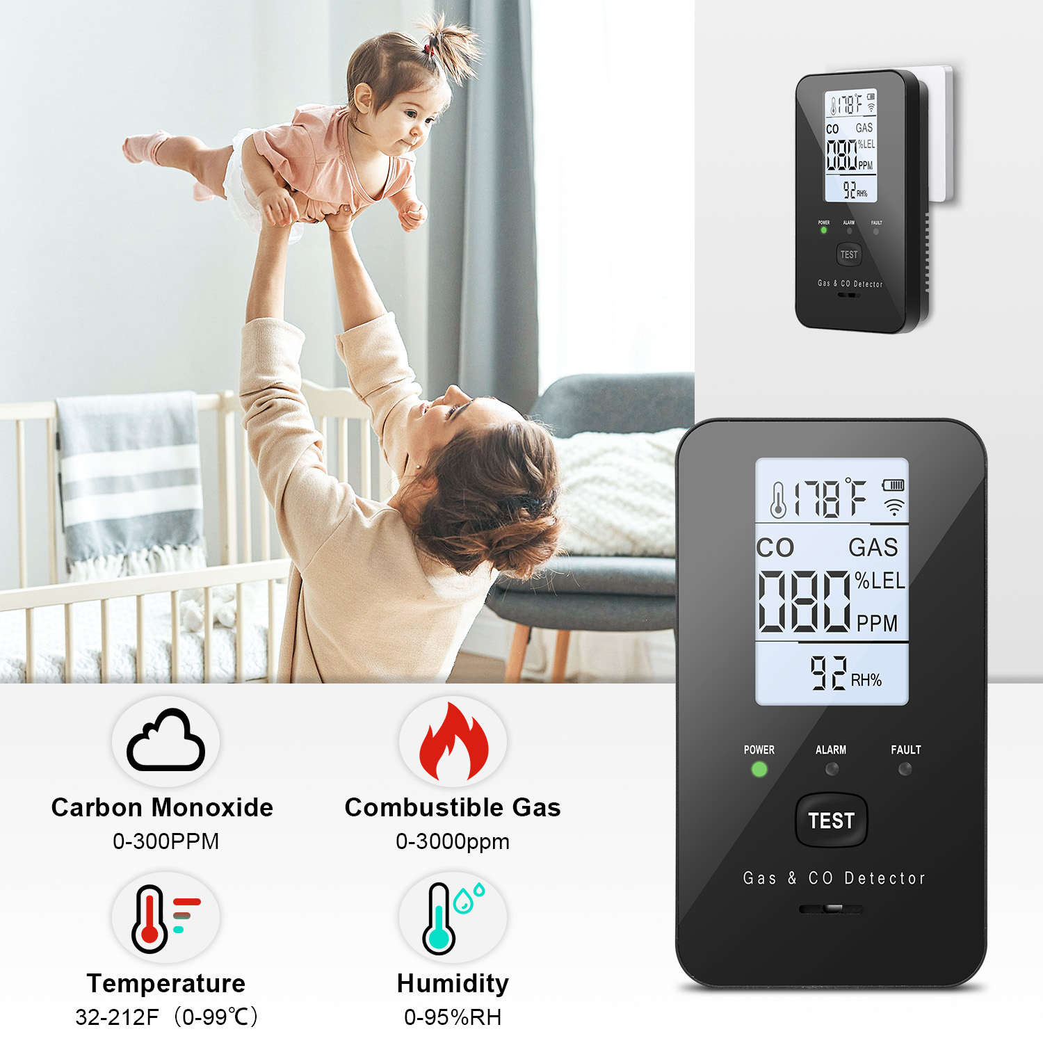 Natural Gas & Carbon Monoxide  - đánh giá và giá Co Detector Plug