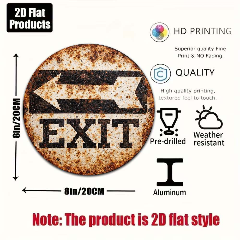 2D Metal Sign 8x8in/20x20cm Re - đánh giá và giá Emergency Exit Sign