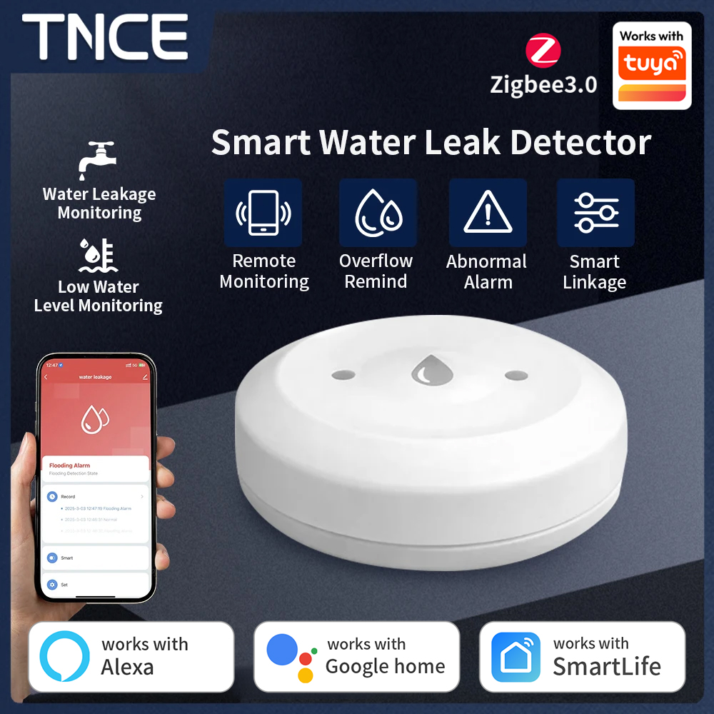 TNCE ZigBee3.0 Tuya Smart Wate - đánh giá và giá Water Alarm Sensor