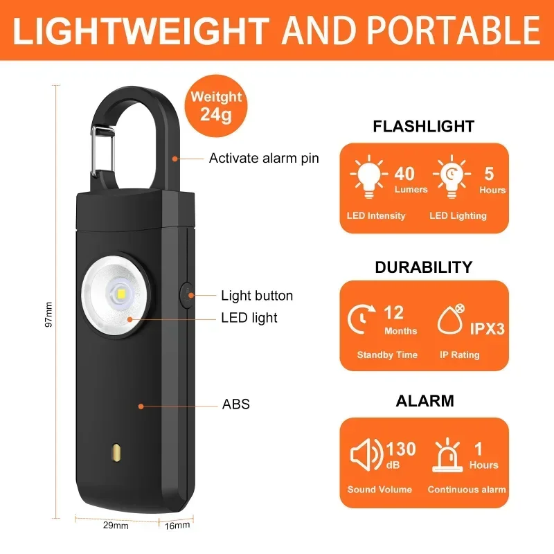 Self Defense LED Flashlight US - đánh giá và giá Personal Alarm Keychain